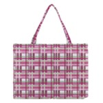 Pink plaid pattern Medium Tote Bag