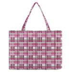 Pink plaid pattern Medium Zipper Tote Bag