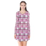 Pink plaid pattern Flare Dress