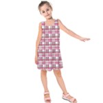 Pink plaid pattern Kids  Sleeveless Dress