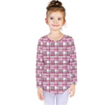 Pink plaid pattern Kids  Long Sleeve Tee