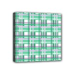 Green plaid pattern Mini Canvas 4  x 4 