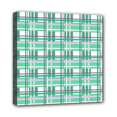 Green plaid pattern Mini Canvas 8  x 8  from ArtsNow.com
