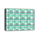 Green plaid pattern Mini Canvas 7  x 5 