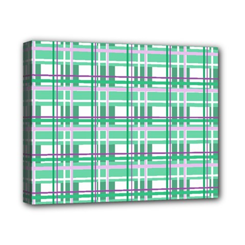 Green plaid pattern Canvas 10  x 8  from ArtsNow.com