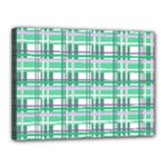 Green plaid pattern Canvas 16  x 12 