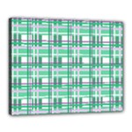 Green plaid pattern Canvas 20  x 16 