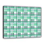 Green plaid pattern Canvas 20  x 16 