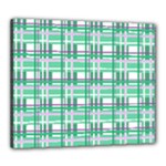 Green plaid pattern Canvas 24  x 20 