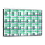 Green plaid pattern Canvas 18  x 12 