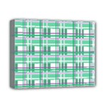 Green plaid pattern Deluxe Canvas 14  x 11 