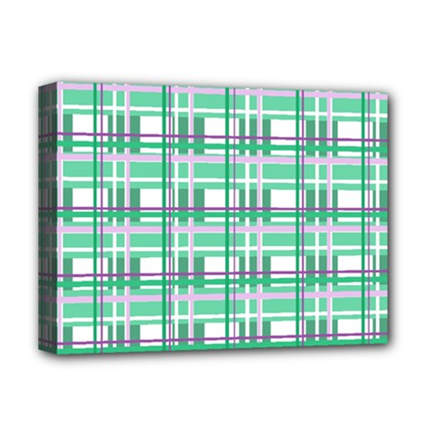 Green plaid pattern Deluxe Canvas 16  x 12   from ArtsNow.com