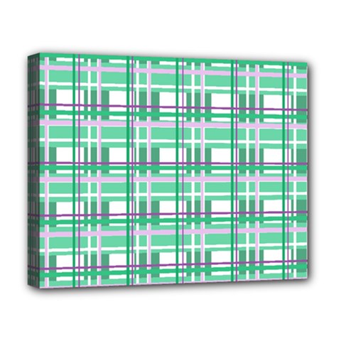 Green plaid pattern Deluxe Canvas 20  x 16   from ArtsNow.com