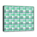 Green plaid pattern Deluxe Canvas 20  x 16  