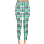 Green plaid pattern Leggings 