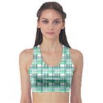 Green plaid pattern Sports Bra