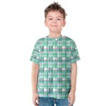 Green plaid pattern Kids  Cotton Tee