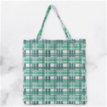 Green plaid pattern Grocery Tote Bag