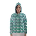 Green plaid pattern Hooded Wind Breaker (Women)