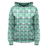 Green plaid pattern Women s Pullover Hoodie