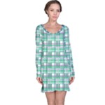 Green plaid pattern Long Sleeve Nightdress