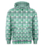 Green plaid pattern Men s Zipper Hoodie