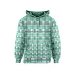 Green plaid pattern Kids  Zipper Hoodie