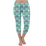 Green plaid pattern Capri Winter Leggings 