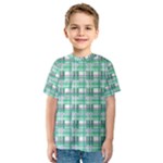 Green plaid pattern Kids  Sport Mesh Tee