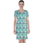 Green plaid pattern Short Sleeve Nightdress