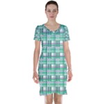 Green plaid pattern Short Sleeve Nightdress