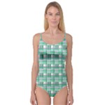 Green plaid pattern Camisole Leotard 