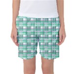 Green plaid pattern Women s Basketball Shorts