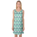 Green plaid pattern Sleeveless Satin Nightdress