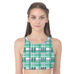 Green plaid pattern Tank Bikini Top