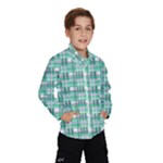 Green plaid pattern Wind Breaker (Kids)