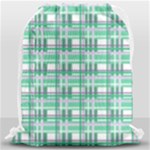 Green plaid pattern Drawstring Bag (Large)