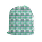 Green plaid pattern Drawstring Pouches (Extra Large)