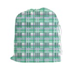 Green plaid pattern Drawstring Pouches (XXL)