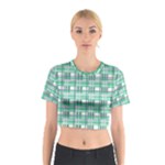 Green plaid pattern Cotton Crop Top