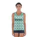 Green plaid pattern Women s Sport Tank Top 