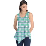Green plaid pattern Sleeveless Tunic