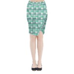 Green plaid pattern Midi Wrap Pencil Skirt