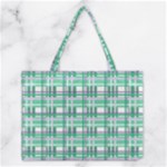 Green plaid pattern Medium Tote Bag