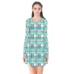 Green plaid pattern Flare Dress