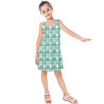 Green plaid pattern Kids  Sleeveless Dress