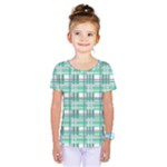 Green plaid pattern Kids  One Piece Tee