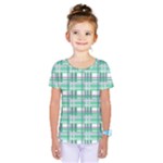 Green plaid pattern Kids  One Piece Tee