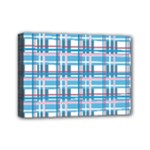 Blue plaid pattern Mini Canvas 7  x 5 