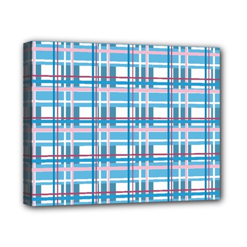 Blue plaid pattern Canvas 10  x 8  from ArtsNow.com
